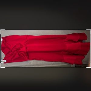 Red, strapless dress, size 6 but fits like an 8